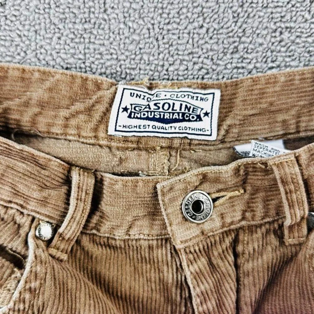 Vintage Gasoline Industrial Pants Women 14 Brown Corduroy Carpenter Hong Kong 90